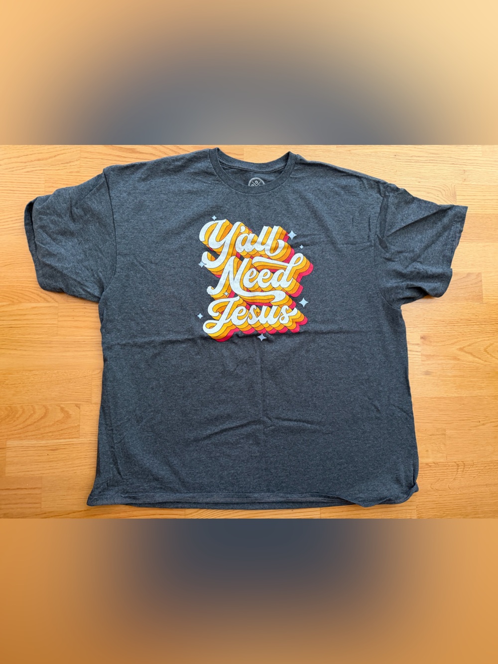 Men's Dark Gray Graphic Tee - "Y'all Need Jesus" Retro Script